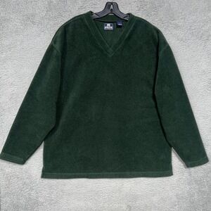 VTG Gap Athletic Classic Fleece Sweater Men's XL Green V Neck Made in USA 90s